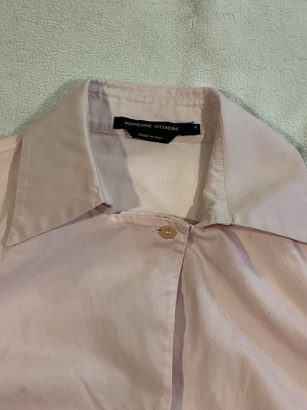 Adrienne Vittadini Pink Collared Button Up, Size 4. Made in Italy - Picture 2 of 10